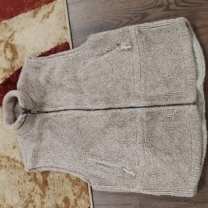 Mens Columbia beige full zip sherpa vest made in USA sz M